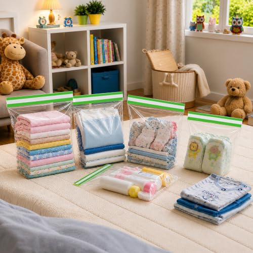 Image of Shalimar Magic Zipper Bags | Medium (24.5 cm x 28 cm) | Pack of 15 Bags | Ziplock /Vegetable /Fruit /Fridge /Multi-Purpose Storage Bag | Reusable & Reclosable Magic Seal | Crystal Clear Flim