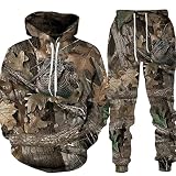 Casual Camouflage Jagd Tier Wildschwein 3D Hoodie Sweatshirt/Herren Trainingsanzug 2-teiliges Set Sportbekleidung Herren Bekleidung Anzug Trainingsanzug No5 XXL