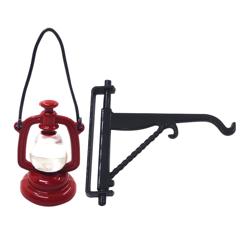 Supvox Puppenhaus Miniatur Kerosinlampe Aus Legierung 1 Stück Mit Kleiderbügel Für Puppenhaus Dekorations Zubehör Realistische Miniaturlandschaften
