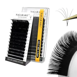 NAGARAKU Easy Fan Eyelash Extensions Volume Lash 0.05 C curl 8-15mm Rapid Blooming Faux Mink Cluster For Beginners Soft Professional Lash Supplies