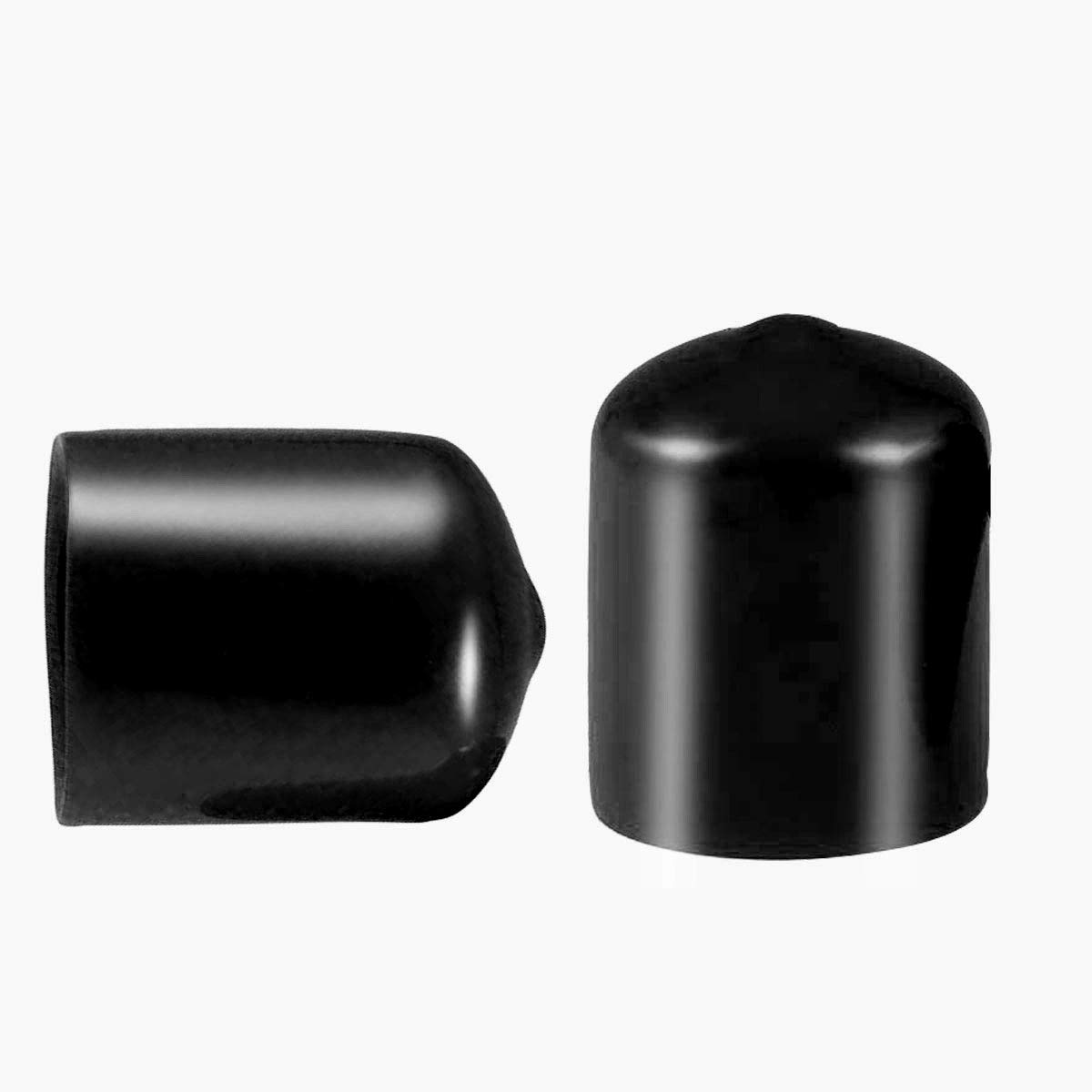 100 Pcs Screw Thread Protectors, PVC Rubber Round Tube Bolt Cap Plastic End Cap Cover Thread Protectors Black, Inner Dia 17mm — image 1
