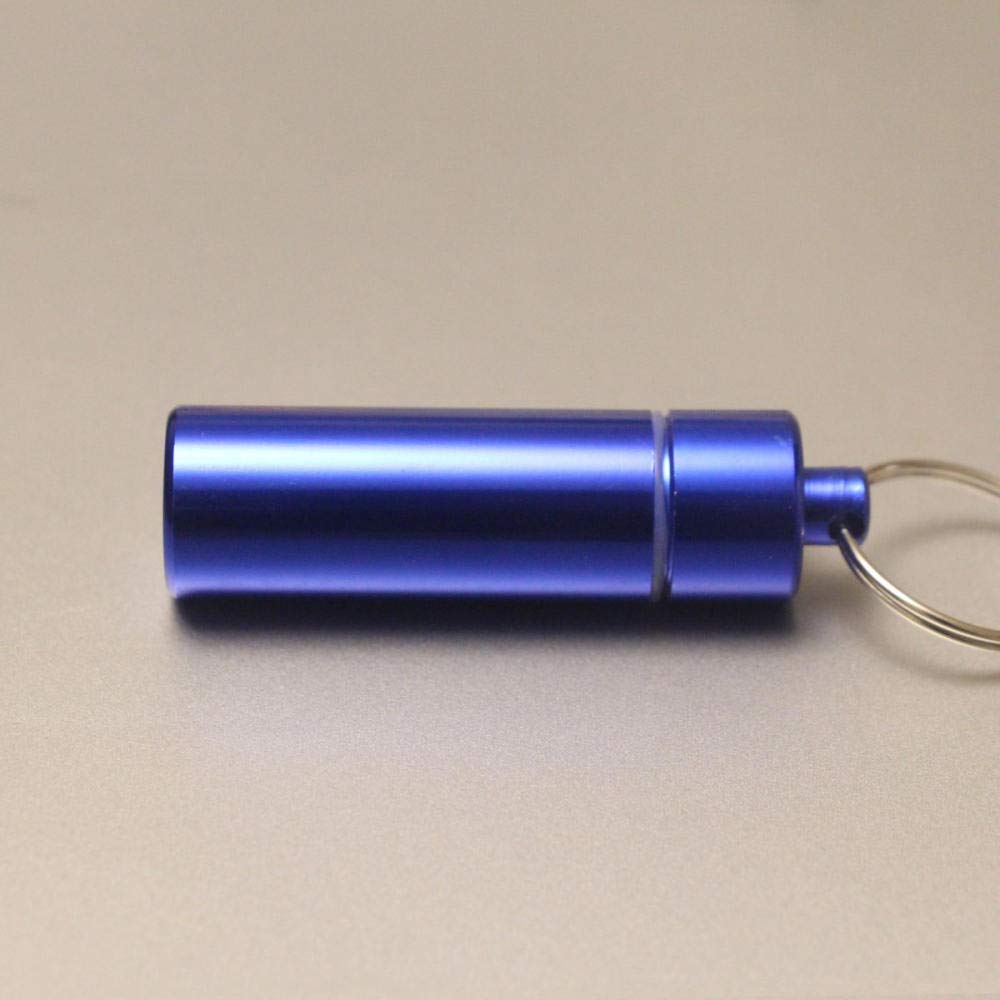 Pastillero semanal aleación de aluminio se puede poner en el bolsillo viaje 7 días pastillero mediano azul