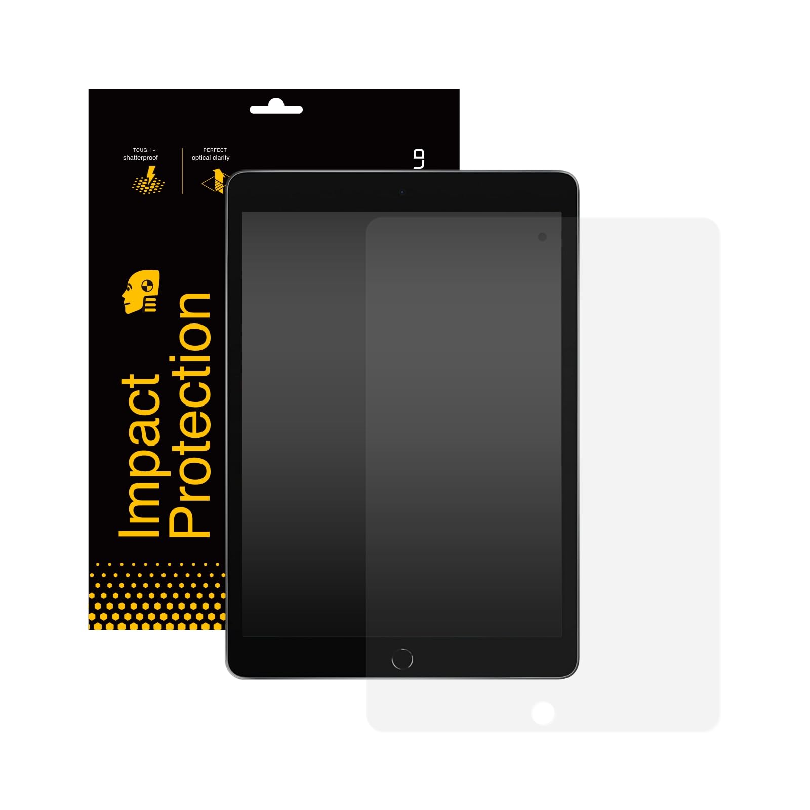 RhinoShield Impact Displayschutzfolie für iPad 8/9-10.2 inch | Hohe Transparenz, ultra-klar, stoßfest, stoß- und kratzfest, fingerabdruckresistent