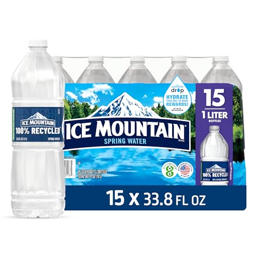 Ice Mountain Spring Water Bottles, 15 Pack – Refreshing Crisp Water – 33.8 Fl Oz