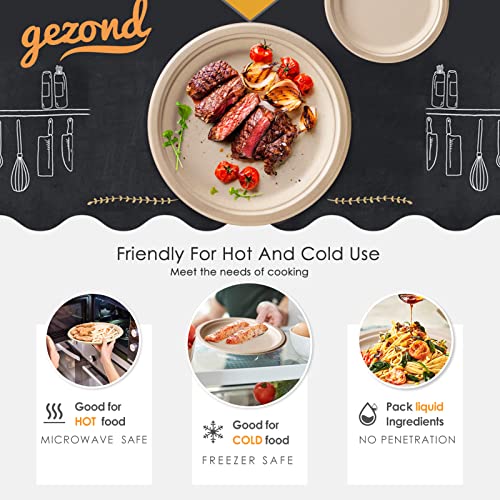 Gezond 250pcs Compostable Paper Plates Set - Extra Long Utensils, Biodegradable Dinnerware for Party, Camping, Picnic Made of Sugar Cane Fibers - Image 8