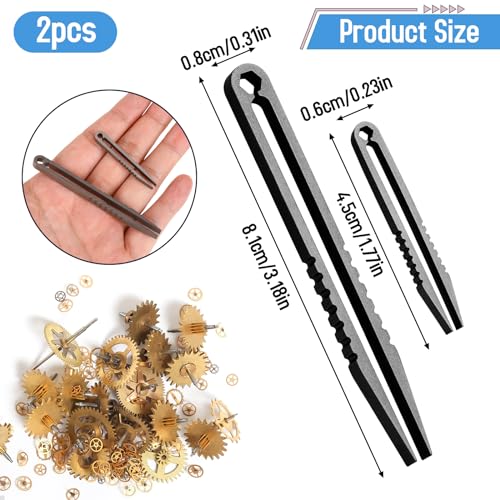 2 Stück Mini-Titanpinzetten, tragbare Titanpinzetten, Reise-EDC-Pinzetten, Legierungspinzetten, Survival-Pick-Up-Pinzetten, tragbare kleine Pinzetten, EDC-Werkzeuge und Gadgets(Schwarz)