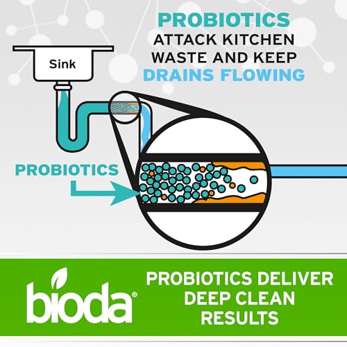 Image of Bioda Probiotic Enzyme Cleaner & Deodorizer, Professional Strength, 4 Pack | Enzyme Cleaner, Trash Can Deodorizer, Pet Stains and Odors, Drains, Floors, Bathrooms, Toilets, Made in USA, 1 Gal, 4 Pack