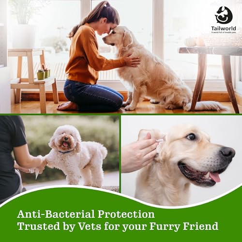 Image of Tailworld Grooming Pet Wet Wipes for Dogs & Cats with Aloe Vera Fragrance | Soft, Anti-Bacterial, Paraben & Alcohol Free Cleansing & Deodorising Wet Tissues | 600 Wipes (Pack of 6)