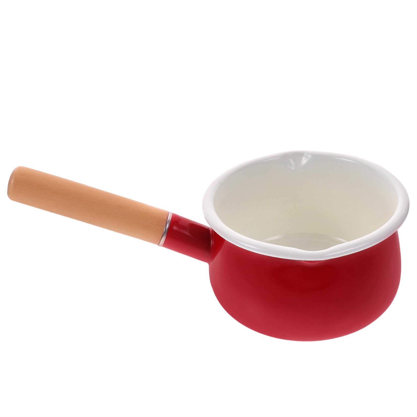Olla de Leche Pequeña Cacerola Esmaltada Antiadherente para Calentar Sopa y Alimento Infantil