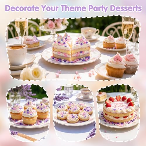 Image of Edible Round Confetti Sprinkles for Cake Decorating,Pink Purple White Round Confetti Sprinkle,Pastel Sugar Sprinkle Circular Candy for Cake Baking,Cupcake Cookie Donut Desserts Decorations,Gender Reveal Baby Shower Birthday Party Supplies | 130g,Cupcake Topper,Baking Decorations for Cookie,Donut,Gender Reveal,Baby Shower,Birthday,Anniversary,Wedding Party Supplies