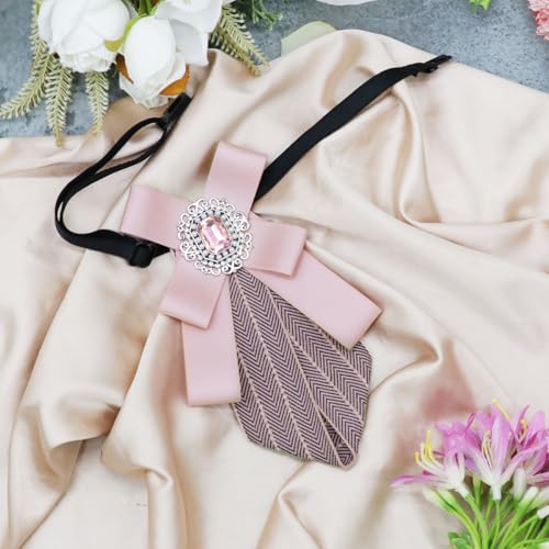 Image of Womens Bow Tie Adjustable Rhinestone Bowtie for Women Ladies Girls Pre-tied Womens Tie for Shirt Suit Uniform