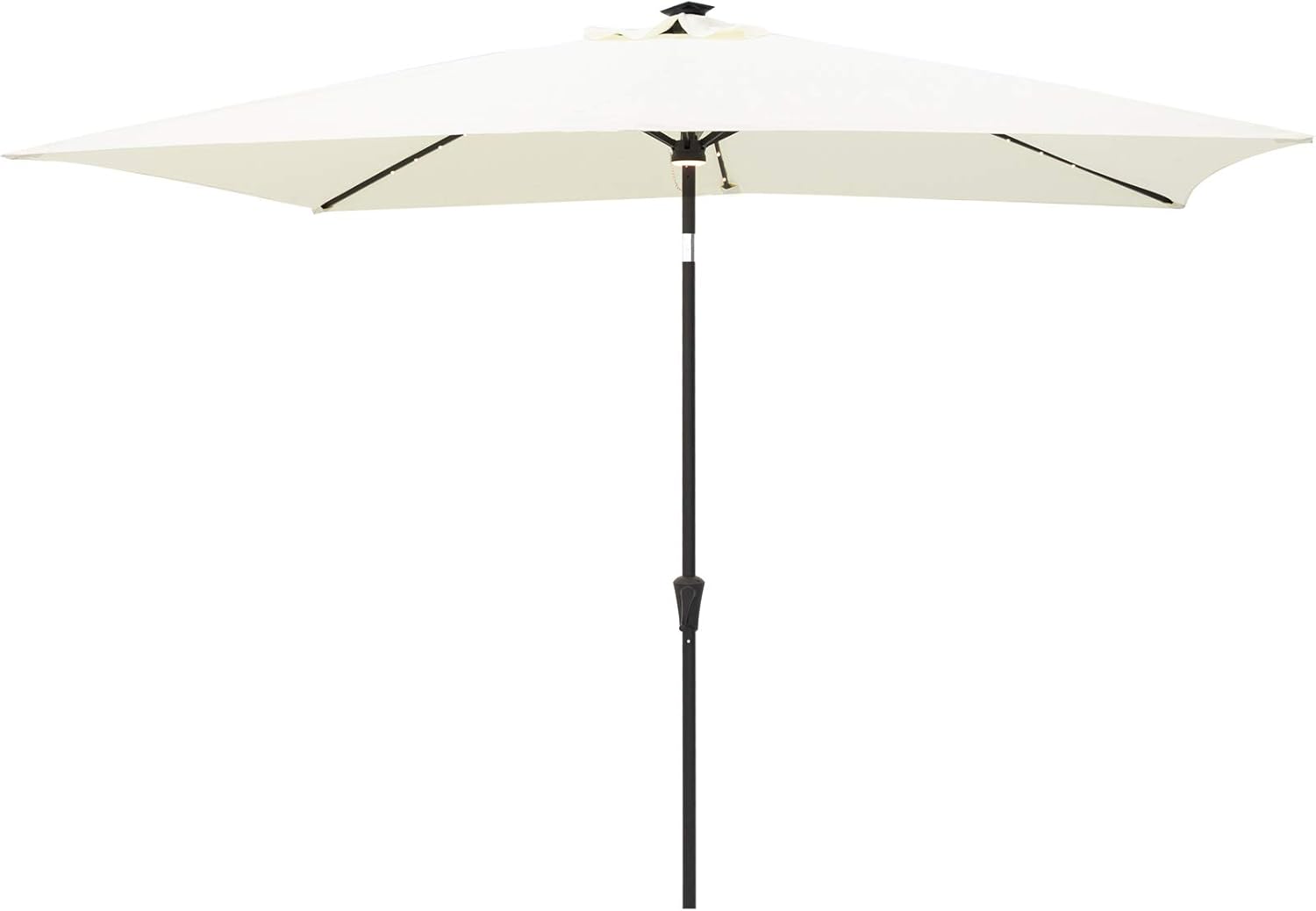 C-Hopetree Rectangular Outdoor Patio Market Umbrella with Solar LED Lights 6.5 x 10 ft