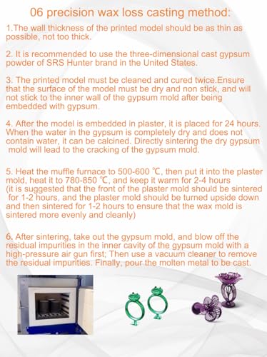 Antinsky 704966613129 Castable Jewellery Resin For Dlp Lcd Uv-Curing 405Nm Resin 3D Printer High Wax 80% Easy To Print Use And Burn High Resolution Making Jewelries And Metal Parts Purple 500G thumb #3