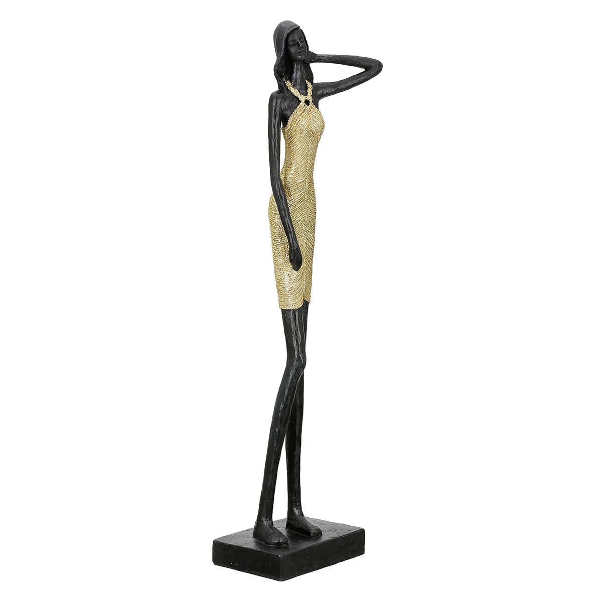LED vloerlamp Keaton, zwart/goudkleurig, hoogte 138 cm, CCT