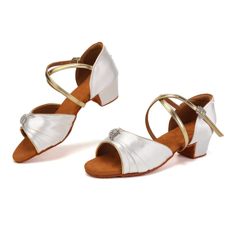 TINRYMX Girls Latin Dance Shoes Ballroom Salsa Tango Professional Performance Practice Dancing Shoes,Model-EM10302