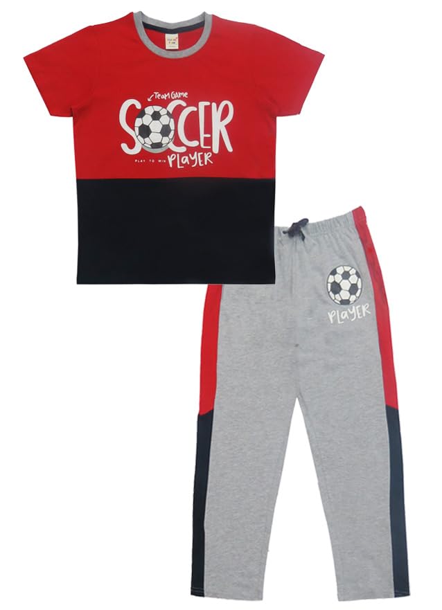Image of Clothe Funn Boys Printed Cotton Half Sleeves T-Shirt & Pant Set