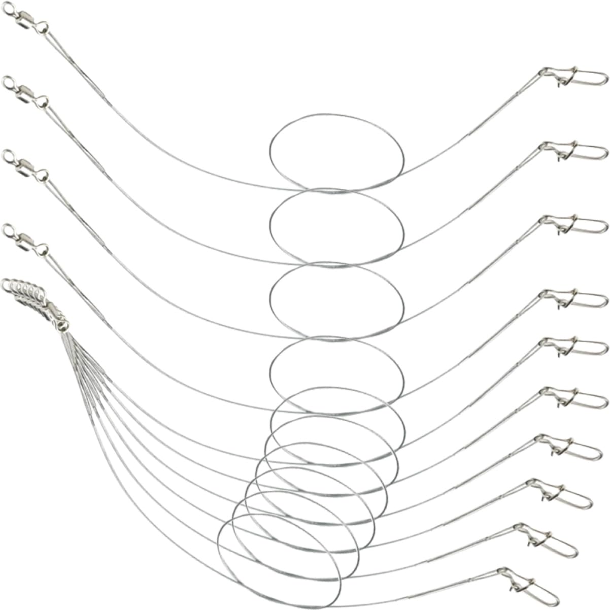 KOMBIUDA 24pcs Stainless Steel Anti-wear Fishing Leader Wire Pin Thin Wire Leader for Fresh/Saltwater Heavy Duty Tackle for Bass Trout Carp Perch