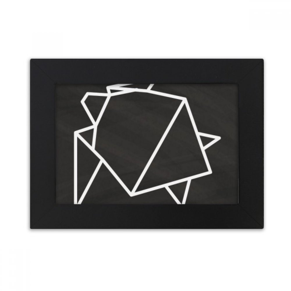 Marco geométrico de tortuga origami 5x7 negro con acabado artístico refinado