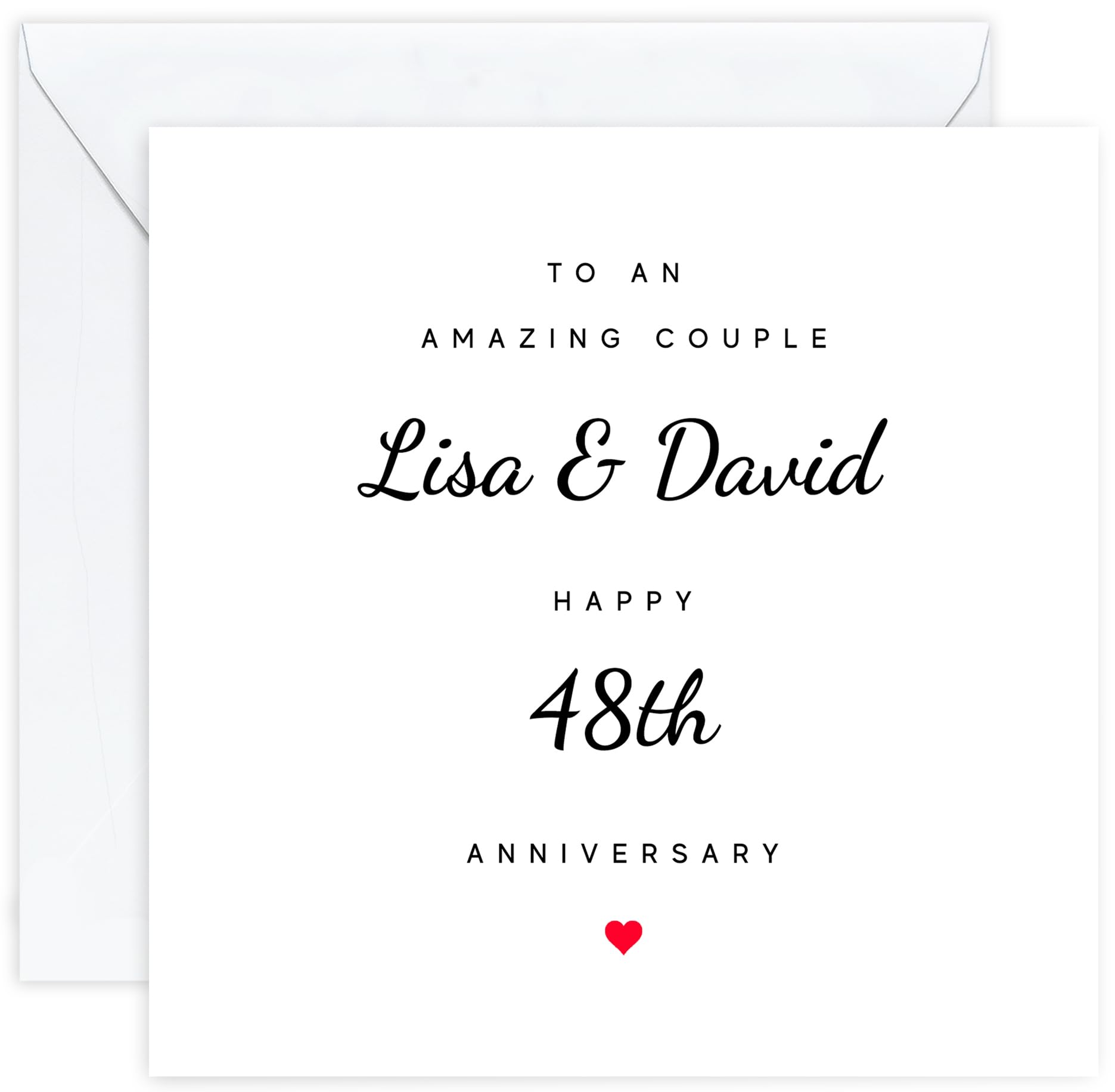 Personalised 48th Anniversary Card Couple – Custom Name Card | Forty-Eighth Wedding Anniversary Card for Husband and Wife | 48 Year Anniversary Card for Couple | for Partners or Married Couple