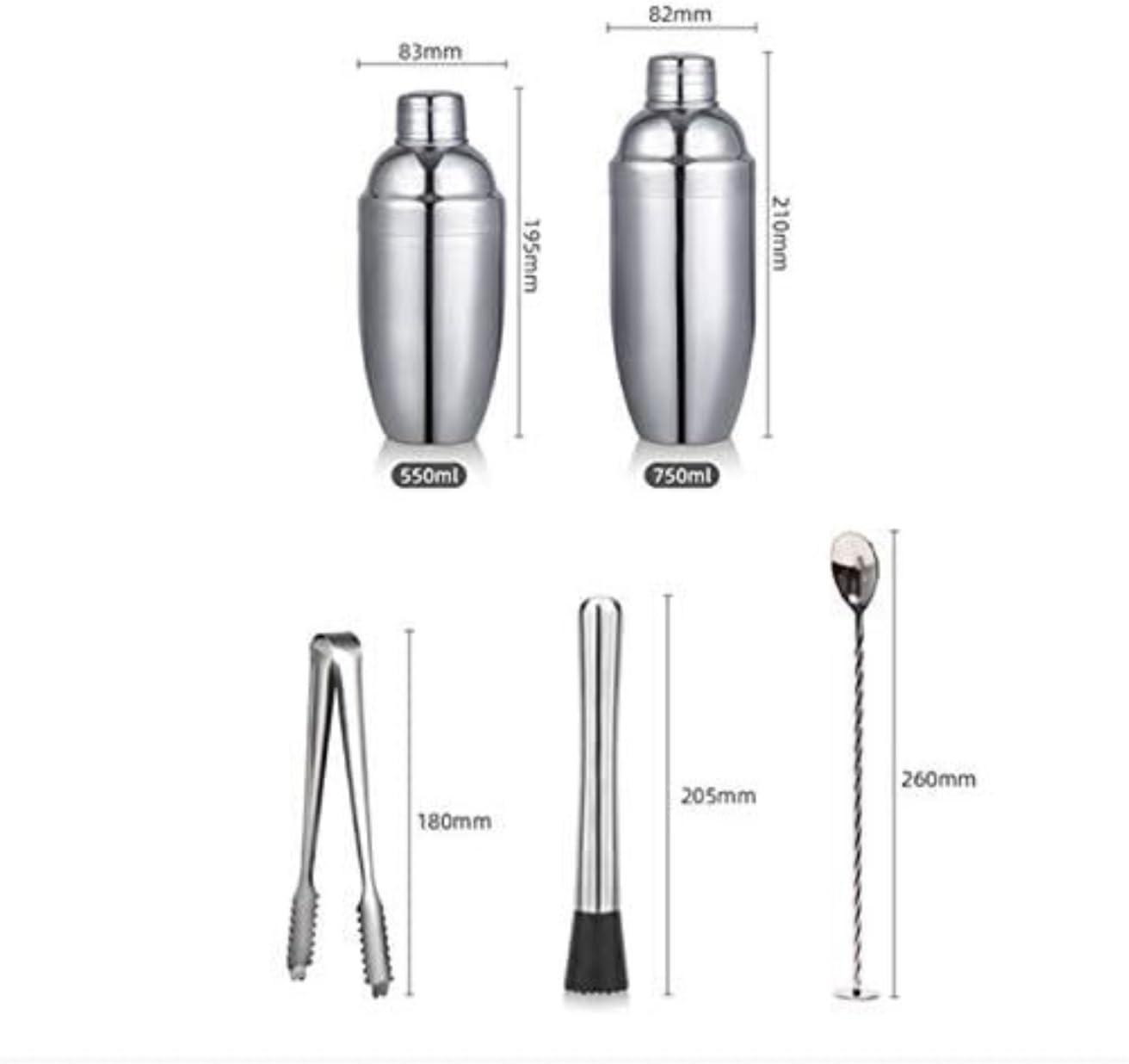 Coctelera Profesional Juego De 22 Uds. De Coctelera para Barman, Juego De Herramientas para Principiantes Kit Coctelería (Color : 22pcs, Size : 550ml)