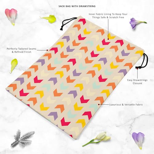 Image of ArtzFolio Zigzag Stripes | Reusable Sack Bag | Bag for Gym, Storage, Vegetable & Travel