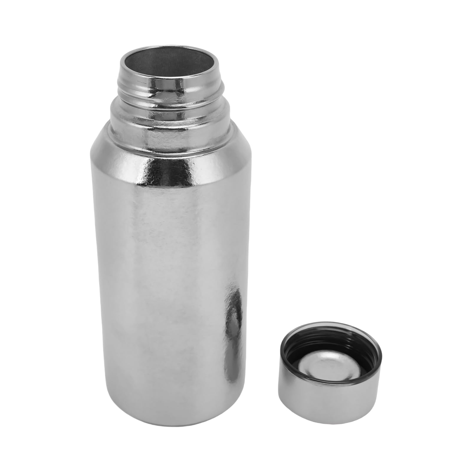 Fockety Puelo de Viaje Aislante de Vacío, Taza de té de Acero Inoxidable Liviano de 380 Ml con Tapa Desmontable Magnética y Colador de té Elegante, Taza de café de 8,5 Oz para Bebidas (SILVER)
