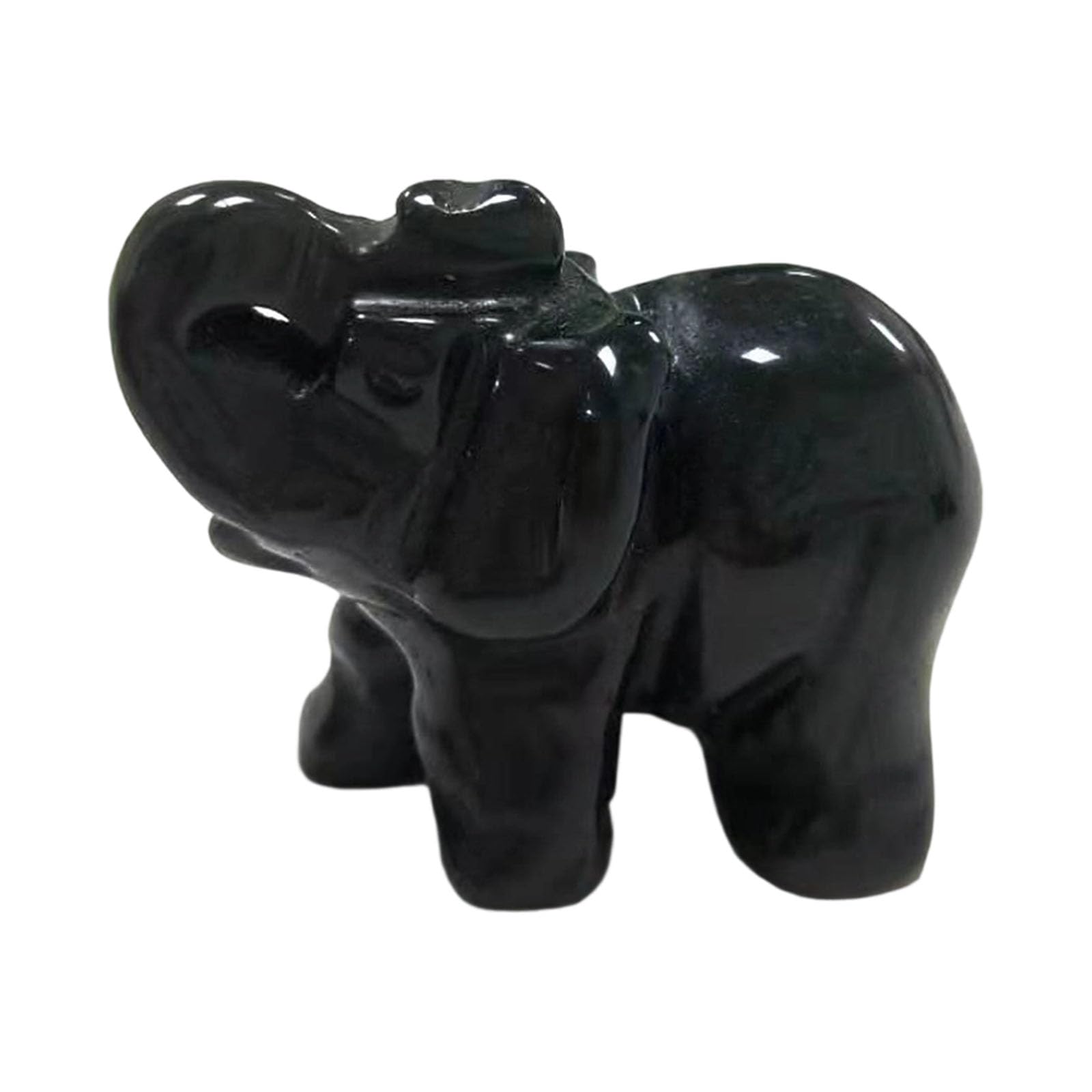 alloneslife Healings Crystal Elephant Decors Natural Stone Hand Carved Elephant Sculpture Statue Figurines Gemstones Ornament Gift Reiki Healings Ornament