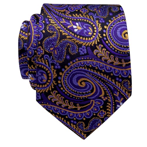 Image of YourTies Paisley Men's Necktie Woven Silk Floral Ties for Men Designer Formal Business Party Wedding