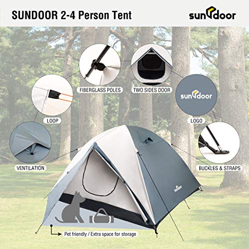 Carpa ligera para camping 2-4 personas resistente y fácil armado miniatura 5