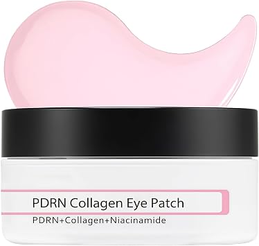 60Pcs PDRN Collagen Eye Patches, Under Eye Gel Masks with Niacinamide for Dark Circles, Puffy Eyes & Eye-Bags, Revitalizing Eye-Care to Reduce Wrinkles