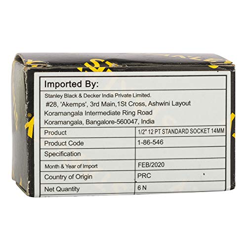 Image of STANLEY 1-86-546 Chrome Vanadium Steel 12 Point Standard Socket 1 /2 inch 14 mm Silver