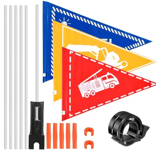 NANSIKE 3stüCk Fahrradfahne FüR Kinder, Kinderfahrrad Dreieck Flagge, Mit...