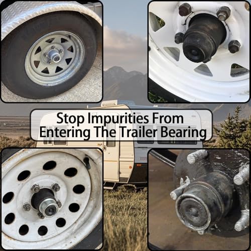 Image of 8 Pcs Trailer Hub Cap Plugs, Grease Rubber Plugs for 1.98 inch 2.44 inch 2.72 inch Trailer Axle Cap, Trailer Dust Bearing Cap Cup for Most 2000 to 3500 Pound Trailer RV Camper Wheel Cover Axle
