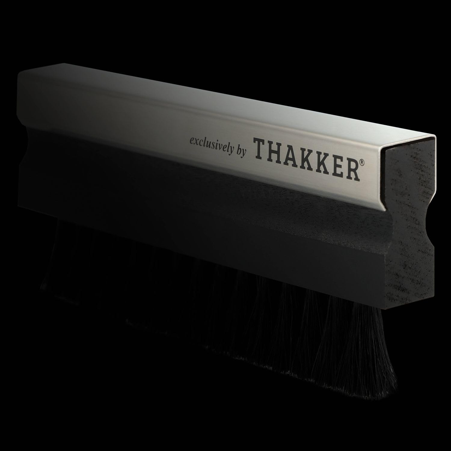 THAKKER William's Black Goatee Even Darker - Spazzola per Dischi Ora con Il 10% in più di Vero Pelo di Capra - Nero | Universale | Stile Vintage | Senza Nylon