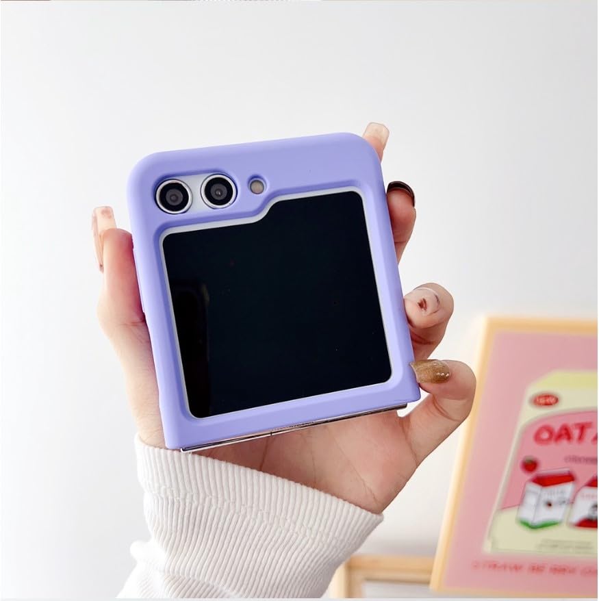 Image of MIDOS Back Cover Compatible with Samsung Z Flip 5 Silicone Case Full Protection Shock Proof Case for Samsung Galaxy Z Flip 5 (Purple)