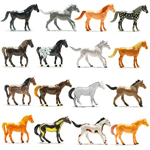 Prextex Set of Horse Playset Toys 16pcs Horse Toys, Zoo/Farm Animals,Toy Animal Figures,Party Bag Fillers,Birthday Decorations, Cake Toppers, Kitchen Decor, Horse Gifts for Kids & Adults, Girls & Boys Cover