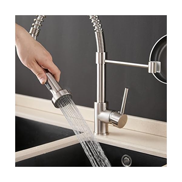 OWOFAN Kitchen Faucet with Pull Down Sprayer Brushed Nickel Stainless