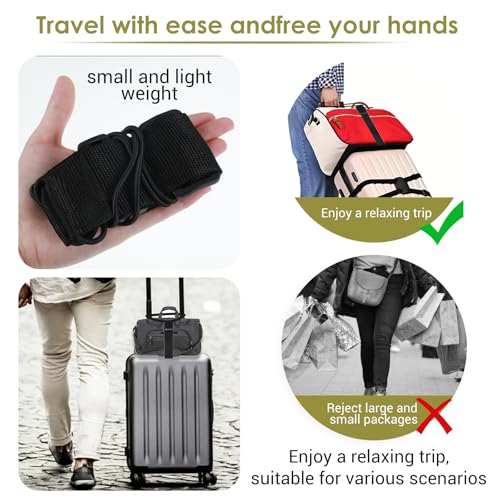 Image of Ymapinc High Elastic Luggage Strap for Suitcase,Adjustable Luggage Belt,Easy to Travel Suitcase Belt for Fixed Cosmetic Bag Light Weight and Practical(Black)