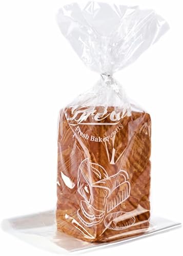 Bolsas de pan de plástico con lazos, bolsas transparentes para pan casero, masa madre y alimentos de panadería - 8 x 4 x 18 pulgadas (50)