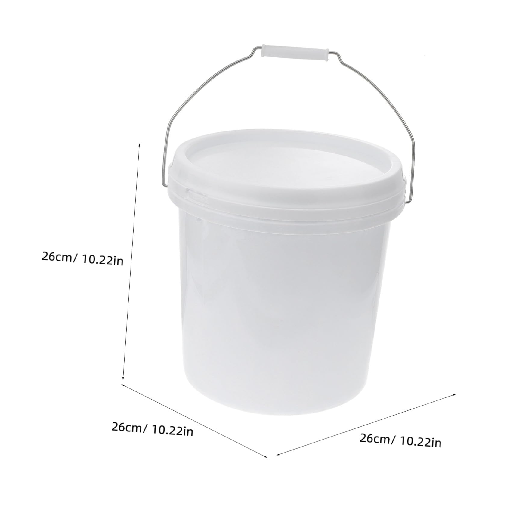 ibasenice Seau Grosse Capacité Couvercle Étanche et Poignée en Plastique Blanc 10l Multifonction pour Usage Domestique et Pêche