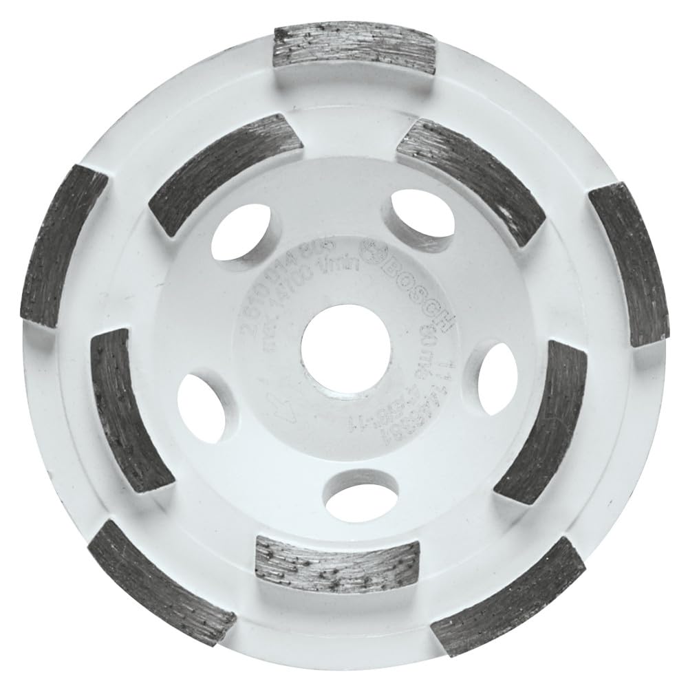 BOSCH DCDR0402 Diamant-Schleiftopf mit segmentierter Nabe, 10,2 cm, zweireihig, schnelle Materialabtragung, Beton, Mauerwerk, Winkelschleifer