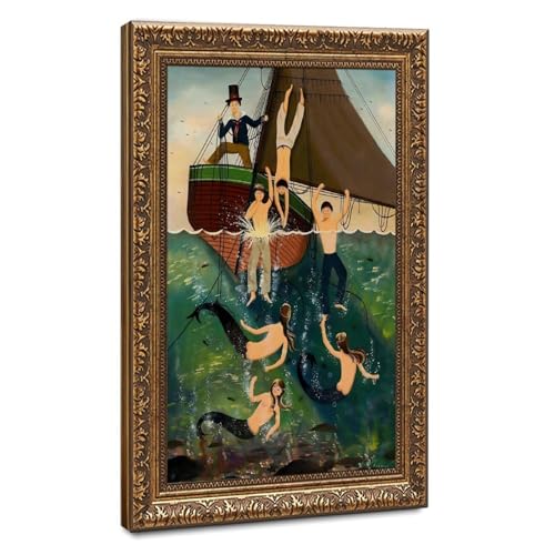 Toile suspendue sirène Ralph Eugene Cahoon poésie marine pour votre maison