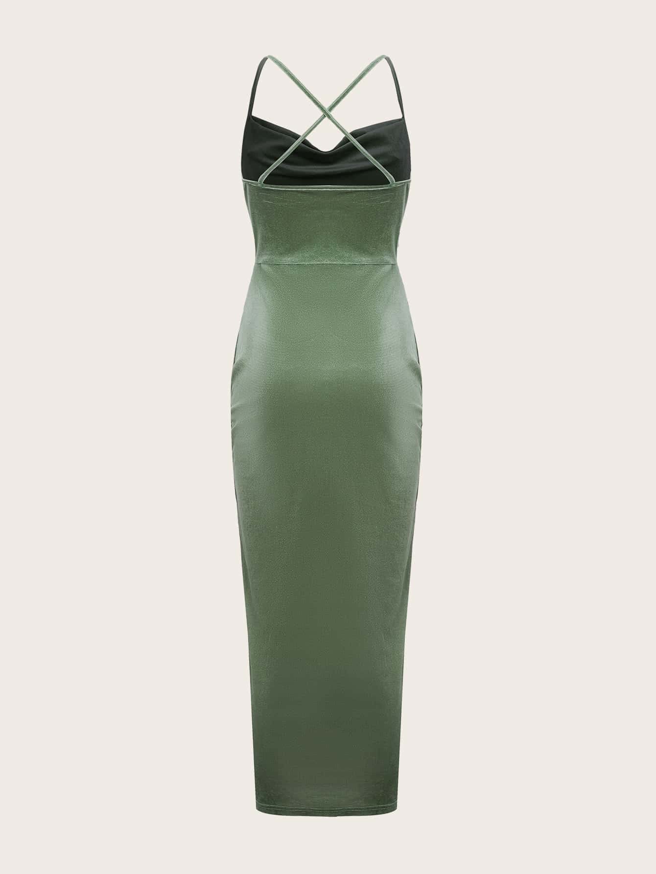 Amazon.com: Neeno Women's Dresses Solid Drawstring Ruched Velvet Dress Dress  for Women (Color : Mint Green, Size : Medium) : Clothing, Shoes & Jewelry