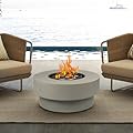 BAIDE Home Propane Outdoor Fire Pit Table, Flint & Concrete Look 33-inch Round Patio Gas Fire Table 50,000 BTU w/Lid, Fire Glass, Heavy Duty Rain Cover, Pre-Attached 10ft Propane Hose