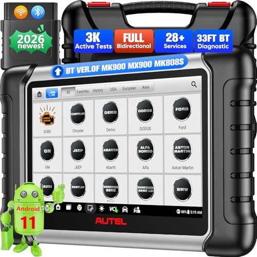 Autel Scanner MaxiCOM MK808BT PRO: 2026 Bidirectional Scan Tool Work as MK900BT, 33FT BT 2.0 Ver. of...