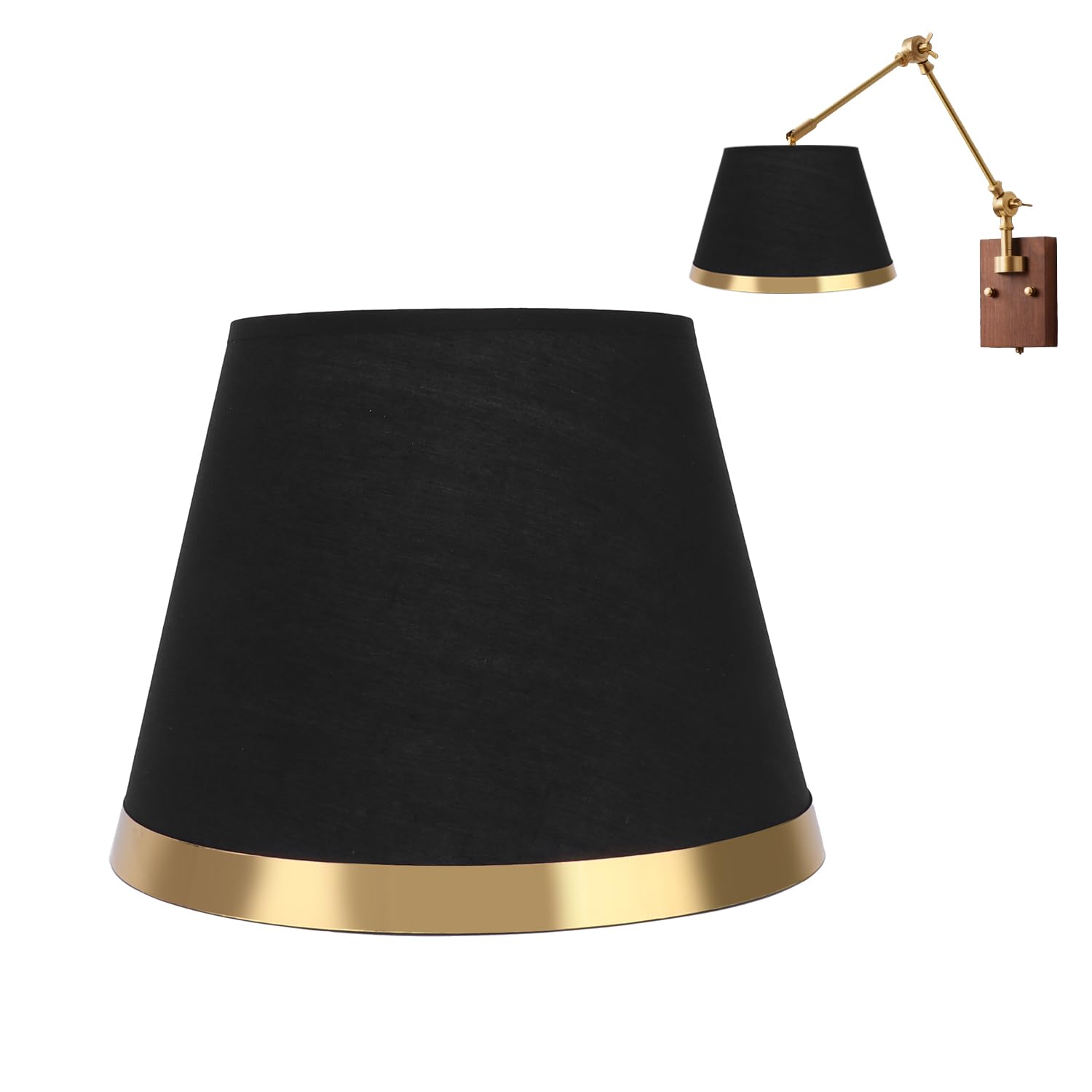 Tissting Black E27 Fabric Lamp Shade, European Style Simple Lampshade Wear‑Resisting Home Decoration Lamp Cover For Table Lamp Floor Light Supplies(Black)