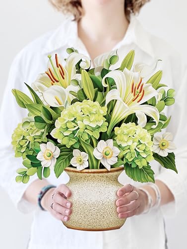 Carte pop-up 3D bouquet de fleurs éternelles, cadeau d'anniversaire et de rétablissement original