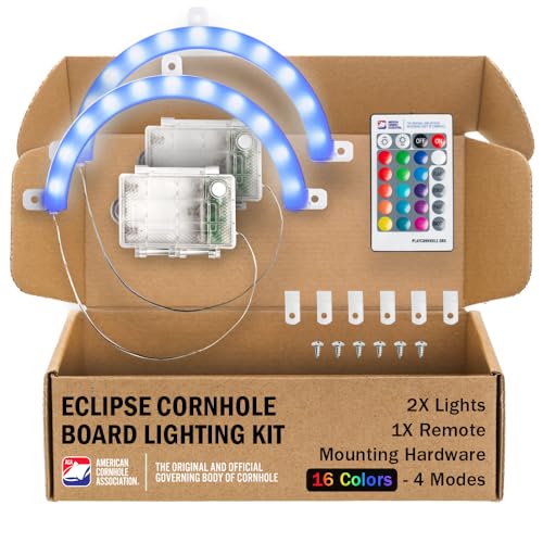 ACA Eclipse LED Cornhole Lights 16 Colors 4 Modes 2 Pack