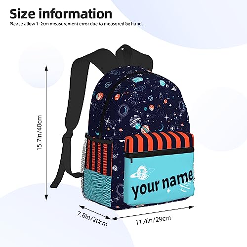 J&SBGFT Custom Backpack for Boys Girls,Personalized Toddler Backpack with Name,Customization Space Print Kid School Backpack Cute Bookbag 15in4