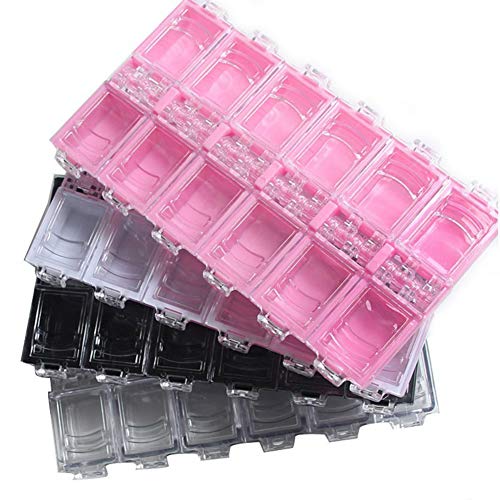 Aysekne 4 Count Nail Art Decorations Container Boxes 12 Grids Empty Nail Art Decorations Storage Cases for Rhinestones Nail Rivets Charms Nail Studs Nail Ornament